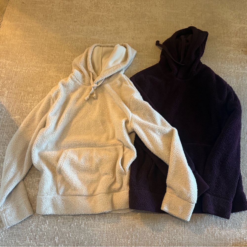 Express Cream and Maroon Sherpa Hoodies